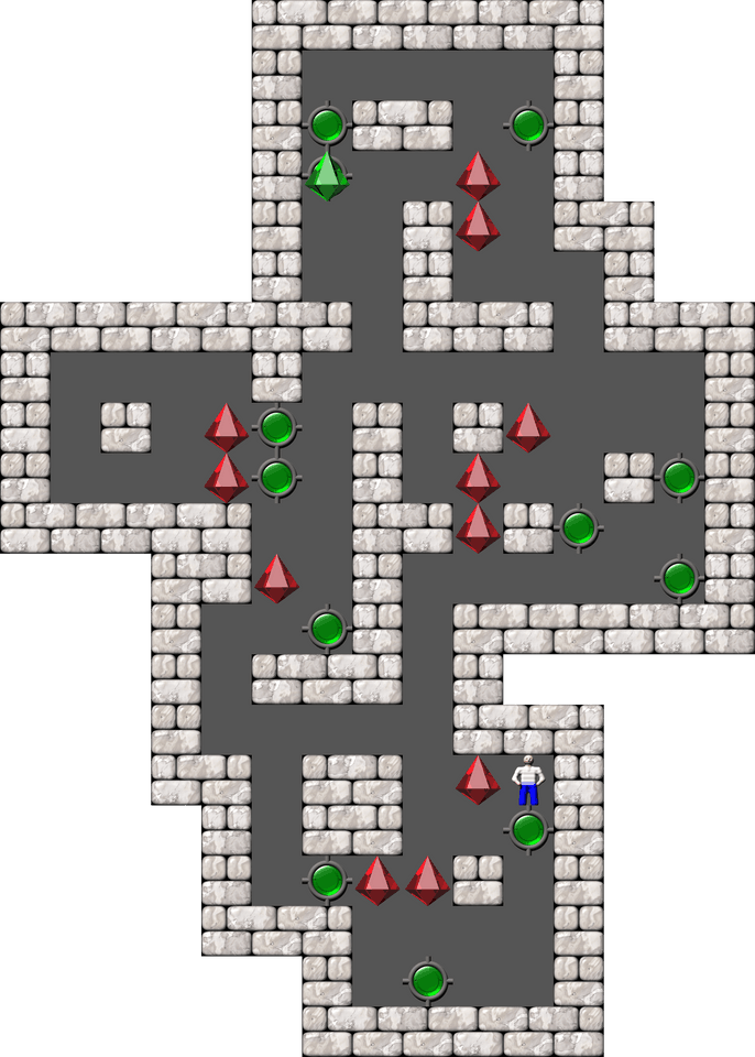 Sokoban 12 Blocks level 13